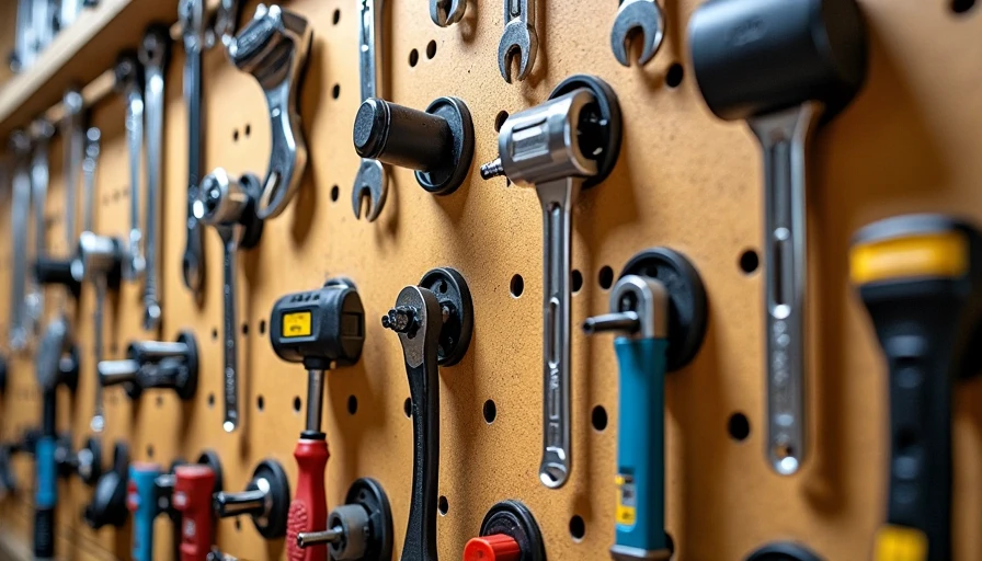 Shadow board tool organization on pegboard wall