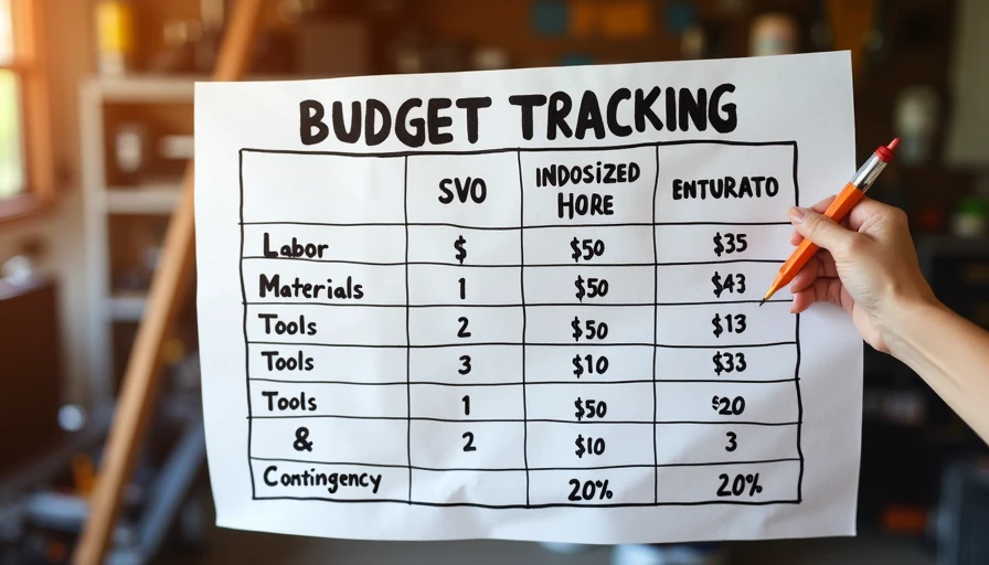 Budget breakdown table with contingency