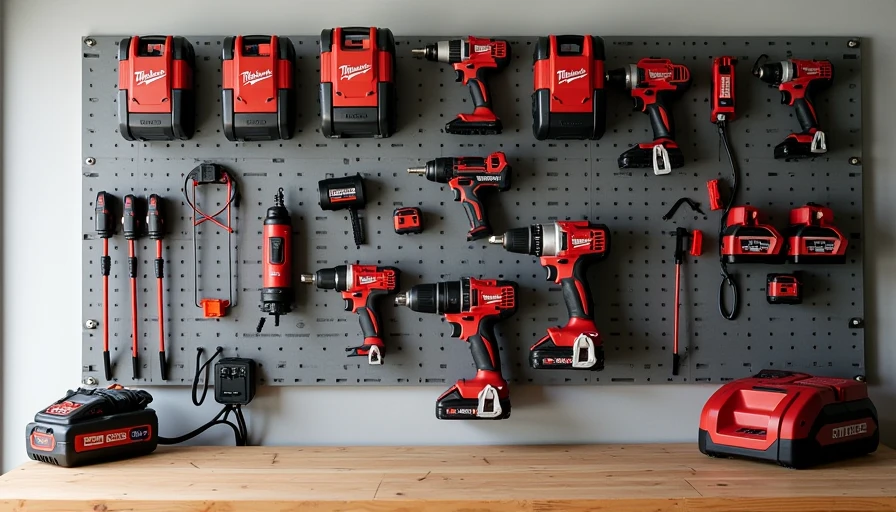 Power tool charging and storage station on tool wall