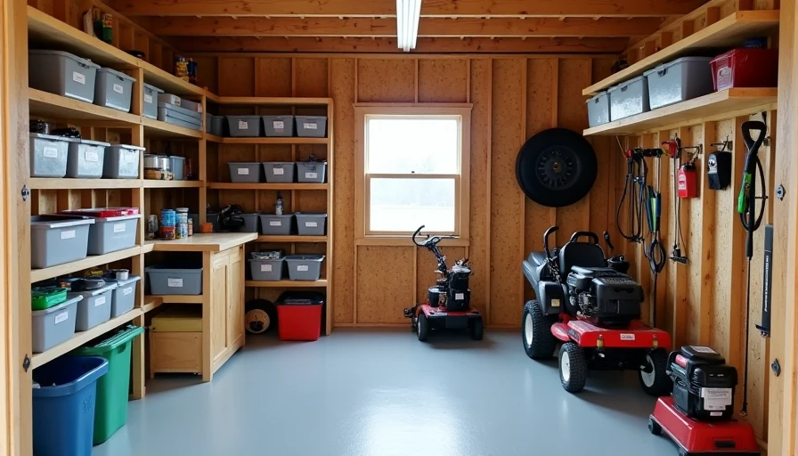 Organized interior of backyard storage shed