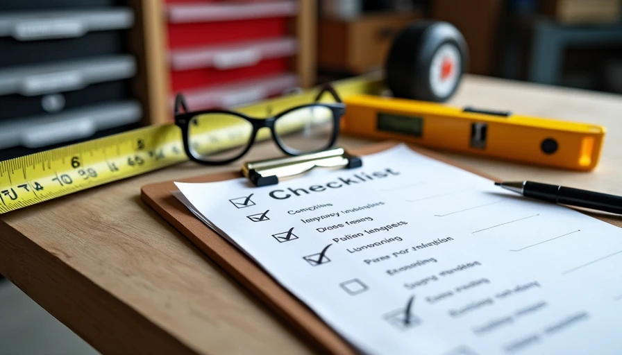 Project scoping checklist on workbench