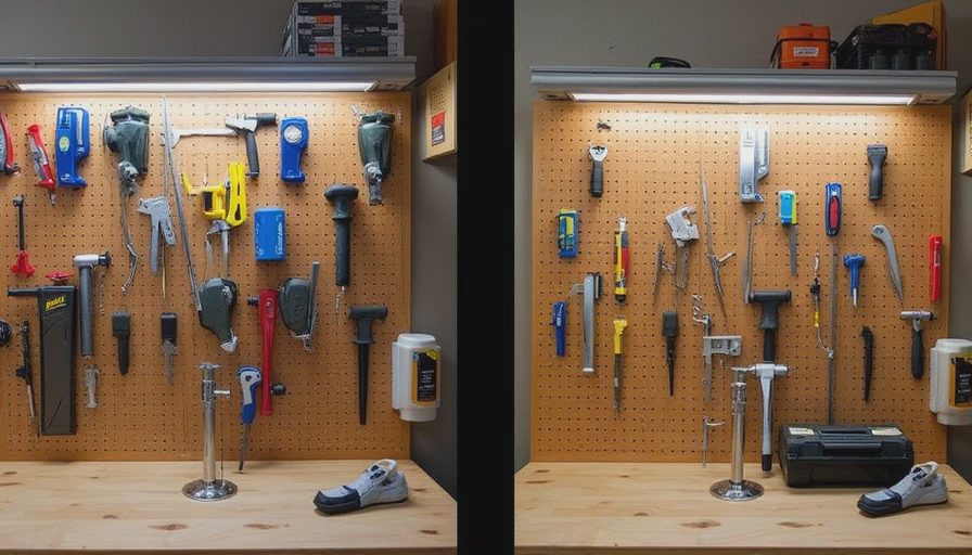 Dramatic improvement from proper tool wall setup Tool wall organization before and after